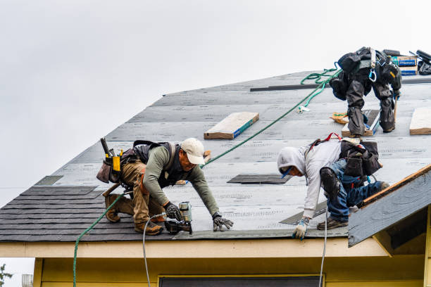 Professional Gutter Installation technician working in Bridgewater, VA